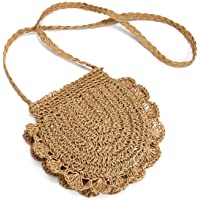  - JOSEKO Bolsa de Bandolera de Paja- Mujeres Tejido Bolsa de Hombro Summer Beach Purse para el Uso Diario de Viajes